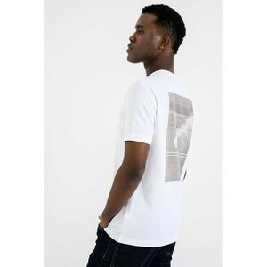 Tricou slim fit cu imprimeu pe partea din spate - Alb/Maro taupe imagine