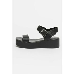 Sandale de piele cu varf patrat Basher - Negru imagine