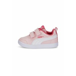 Pantofi sport de piele ecologica cu velcro Courtflex v2 - Rosu stins/Roz pal imagine