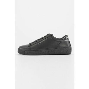 Pantofi sport de piele cu aplicatie logo metalica Kupsole III - Negru/Negru stins imagine