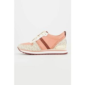 Pantofi sport de piele ecologica si material textil - Visiniu/Alb murdar/Roz imagine