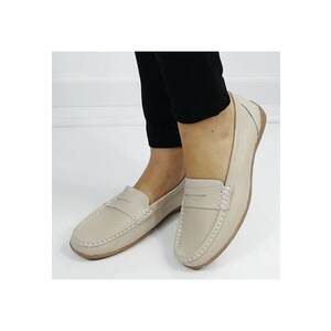 Mocasini bej din piele naturala 5128 M4 16436 - Bej imagine