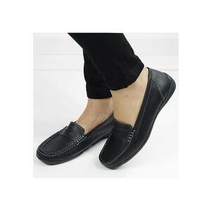 Mocasini negri din piele naturala 5128 M4 16442 - Negru imagine