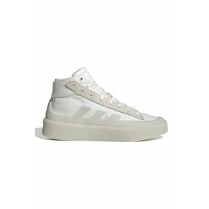 Pantofi sport mid-high unisex cu garnituri din piele intoarsa Znsored - Alb/Alb murdar imagine