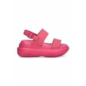 Sandale wedge de piele ecologica - Fucsia imagine