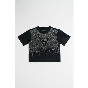 Tricou din amestec de bumbac cu strasuri - Negru/Argintiu imagine