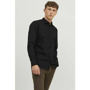 Camasa slim fit din amestec de bumbac - Negru imagine