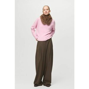 Pulover cu aspect torsade - Roz pastel imagine
