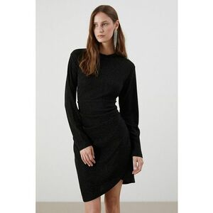 Rochie midi uni petrecuta - Negru imagine