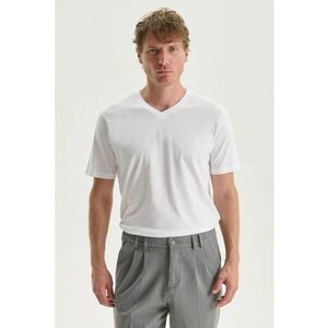 Tricou uni cu decolteu in V imagine