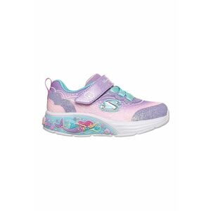 Pantofi sport cu lumini si aspect stralucitor Lil Mermaid - Albastru aquamarin/Roz pastel/Ametist imagine