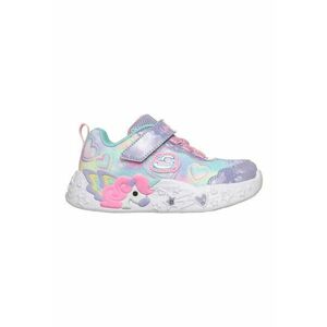 Pantofi sport Unicorn Charmer cu LED-uri si velcro - Violet/Albastru glaciar/Roz imagine