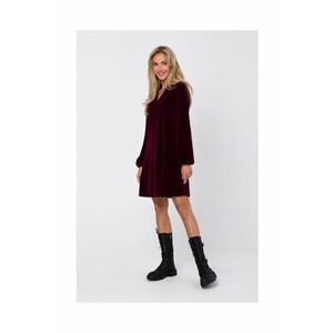 Rochie din velur cu decolteu in V - imagine