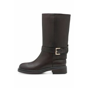 Cizme mid-calf din piele - Maro inchis imagine