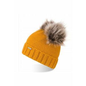 Caciula pentru iarna dama - Brodrene - Lana - 55-58 cm - Galben imagine