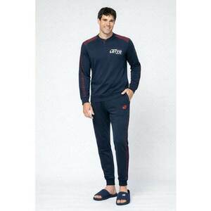 Pijama barbati LP2137 - set 2 piese - bumbac - Albastru imagine