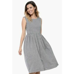 Rochie evazata fara maneci - Alb/Negru imagine