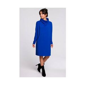 Rochie cu guler inalt - Bleumarin imagine