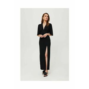 Rochie dama - din vascoza cu scurta suprapunere - Poliester - Albastru - Negru imagine