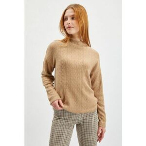 Pulover cu maneci cazute - Maro camel imagine
