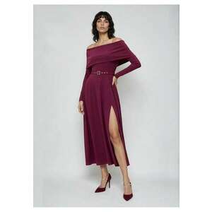 Rochie midi din lyocell cu decolteu pe umeri Melira imagine