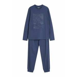 Pijamale relaxante si confortabile pentru barbati - pentru somn - cu un model grafic unic in culorea albastra - Local - Albastru turcoaz imagine