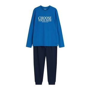Pijamale confortabile si confortabile pentru barbati - cu un design modern in nuante de albastru si albastru marin - Loop - Albastru turcoaz imagine