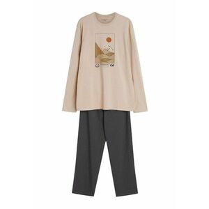 Pijamale confortabile si confortabile pentru barbati - cu un design modern in nuante de bej gri - Luro - Bej imagine