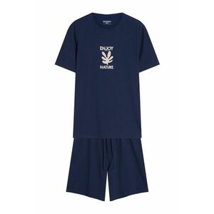 set pijamale barbati - tricou si pantaloni scurti - Albastru turcoaz imagine