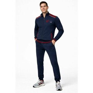 Trening barbati LA2039 - set bluza cu fermoar si pantaloni - regular fit - Albastru imagine
