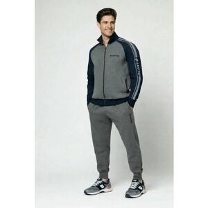 Trening bărbați set bluza cu fermoar și pantaloni - albastru imagine