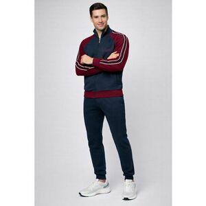 Trening barbati LA2042 - set bluza cu fermoar si pantaloni - regular fit - Albastru imagine