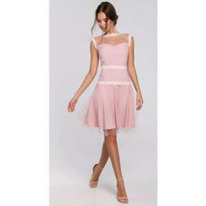 Rochie dama cu tulle - Poliester/Elastan - Roz imagine