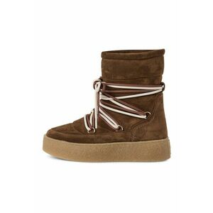 Ghete pull-on din piele intoarsa - Maro inchis imagine
