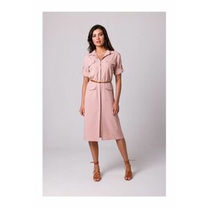 Rochie tip camasa cu buzunare - - Roz imagine