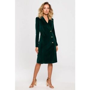 Rochie sacou din velur cu deschidere la spate - - Verde imagine