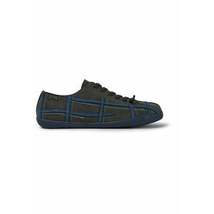 Pantofi casual de piele cu garnituri contrastante Twins - Gri inchis imagine