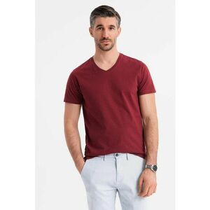 Tricou uni cu decolteu in V - Visiniu imagine