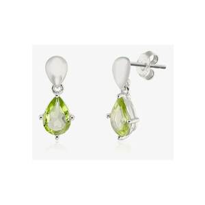Cercei din argint Kaylee - cu peridot - 925 - design picatura - verde imagine