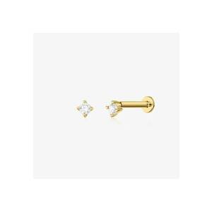 Cercei piercing labret din aur galben Simple Shine - Zirconiu imagine