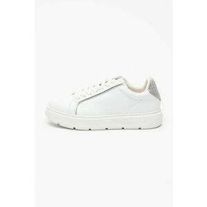 Pantofi sport low-cut din piele cu strasuri Bold - Alb imagine