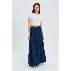 Fusta maxi - bumbac - Albastru marin imagine