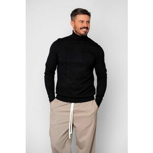 Pulover cu guler inalt Black 19865 - Negru imagine