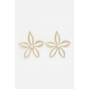Cercei supradimensionati cu design floral - Alb/Auriu imagine