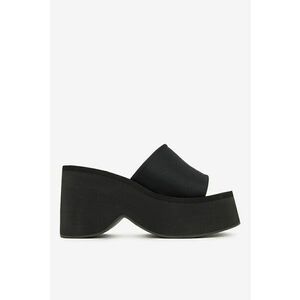 Papuci dama Material textil - Culoare neagra - Negru imagine