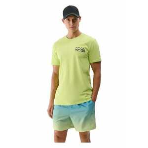 Tricou barbati croiala regulata - decolteu rotund - bumbac - galben imagine