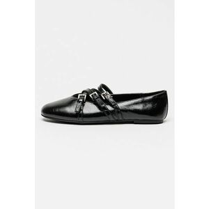 Balerini din piele cu design cu barete incrucisate Indy - Negru imagine