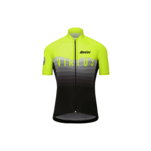 Tricou ciclism barbati Virtus Raglan - Negru/Verde lime imagine