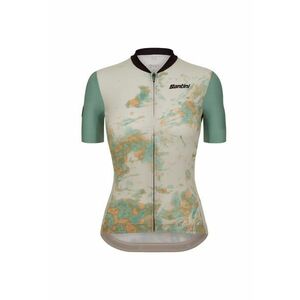 Tricou ciclism dama Marble - Verde/Bej imagine