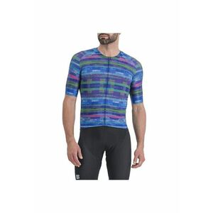Tricou ciclism barbati Glitch Bomber - Verde/Albastru imagine